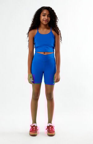 PAC WHISPER Active Blue Crossover Biker Shorts image number 4