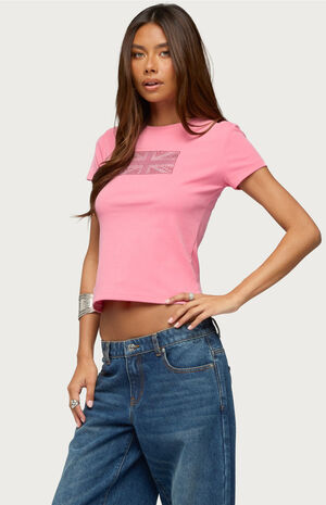 UK Girl Rhinestone T-Shirt image number 2