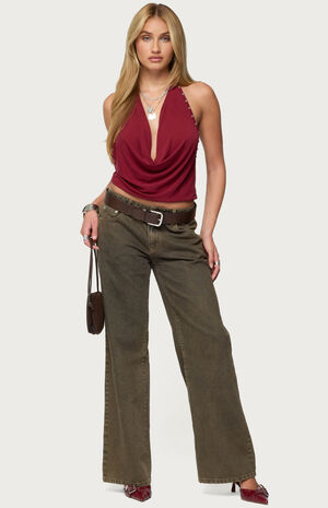 Irina Stud Cowl Neck Halter Top image number 5