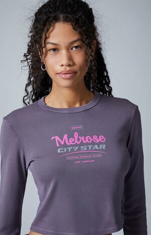 Melrose City Star Long Sleeve Cropped T-Shirt image number 3