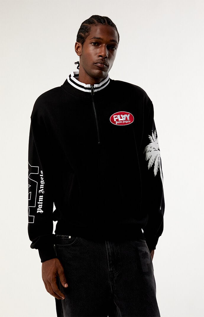 PLAY Palm ANGELS Logo Quarter Zip Sweatshirt