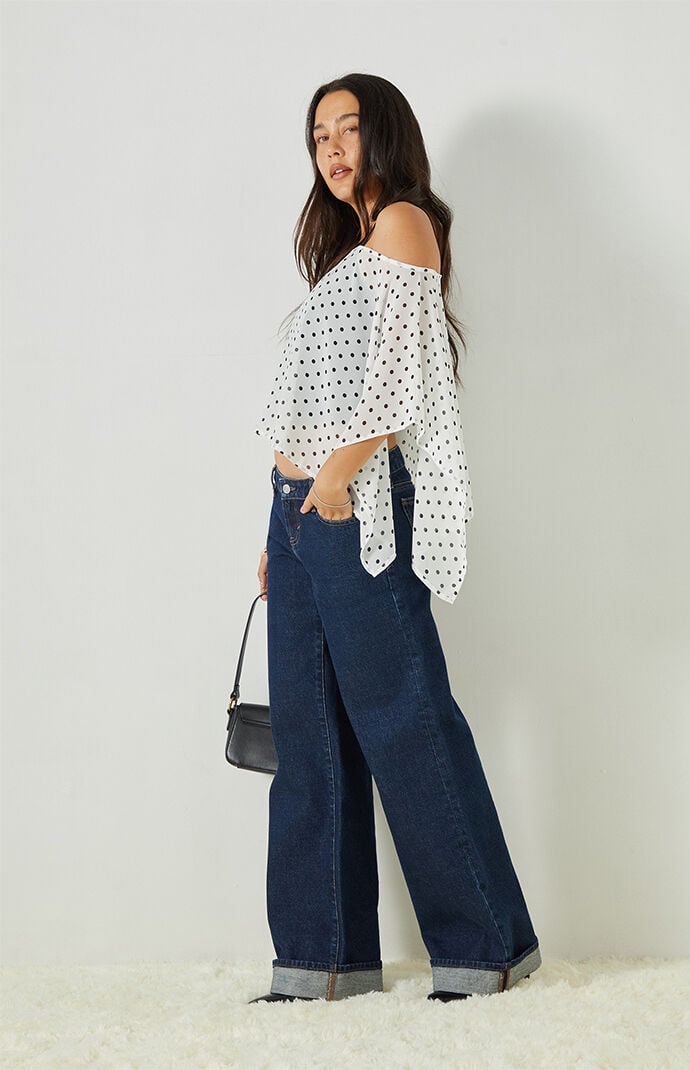 Beverly and Beck Coco Polka Dot Chiffon Poncho