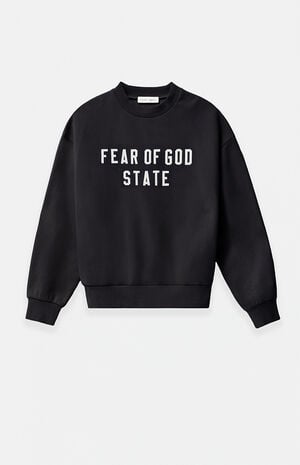 Jet Black '90s Fit Fleece Crew Neck Sweatshirt