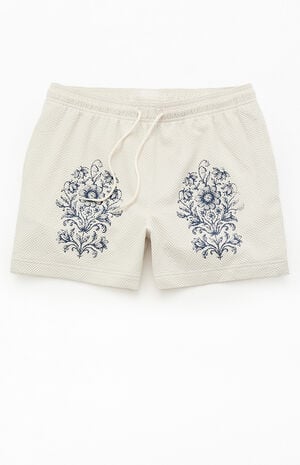 Floral Seersucker 4.5" Swim Trunks image number 1