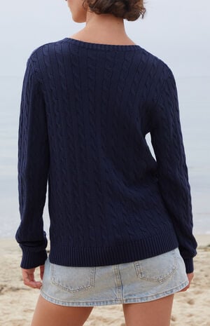 Blue Amalie Cable Knit Cardigan image number 4