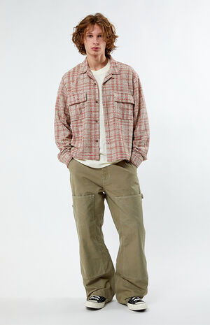 Woven Cropped Flannel Shirt image number 4