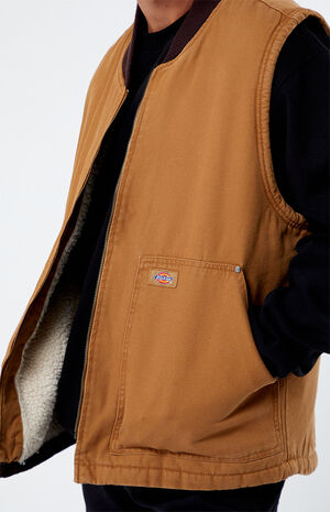 Stonewashed Duck High Pile Fleece Lined Vest image number 3