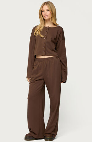 Binah Wide Leg Terry Sweatpants image number 4