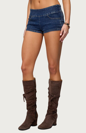 Zaida Stretchy Denim Micro Shorts image number 2