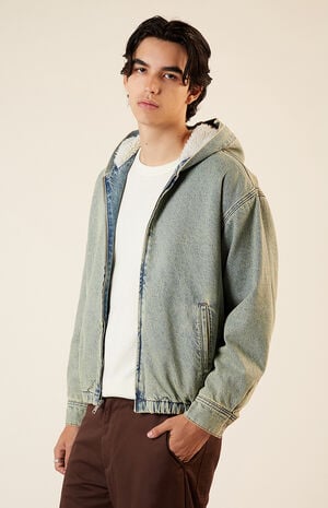 Light Indigo Hooded Denim Jacket image number 2