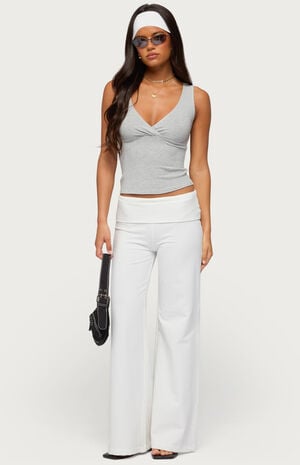 Wide Leg Foldover Pants image number 5