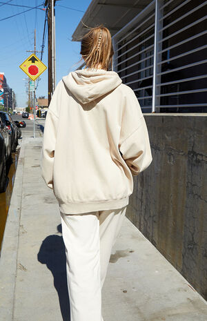 Beige Full Zip Hoodie image number 4