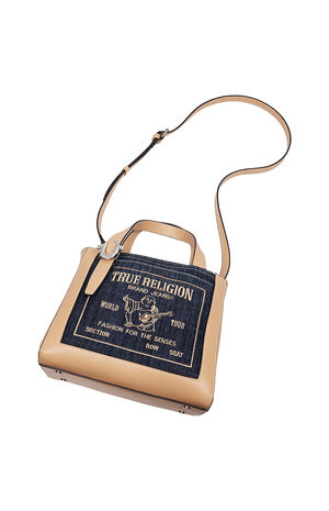 Dark Denim Arvin Buddha Motif Crossbody Tote Bag image number 9