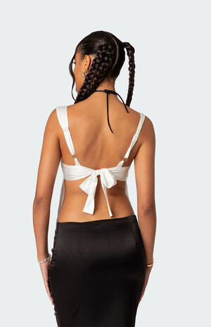 Satin & Chiffon Split Front Top image number 5