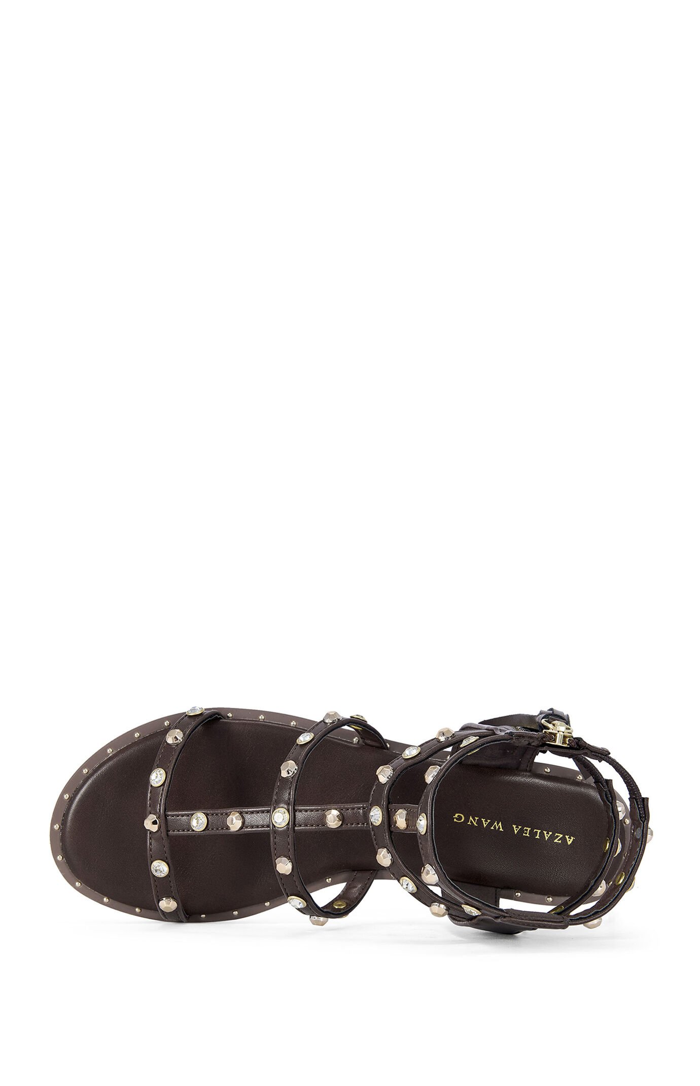 AZALEA WANG Women's Chalice Chocolate Gladiator Sandals