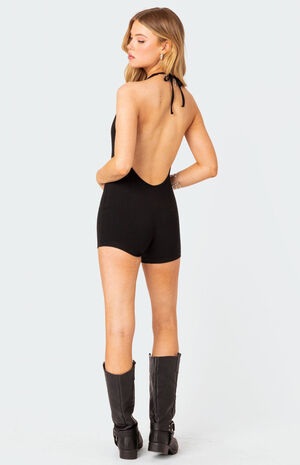 Melanie Ribbed Open Back Romper image number 3