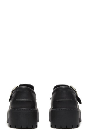 Women's Black Stone Street Buckle Mary Jane Shoes image number 5