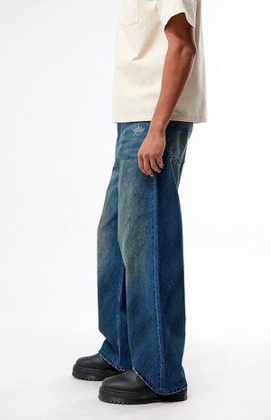by Pacsun Dark Blue Claw Logo Baggy Jeans image number 3