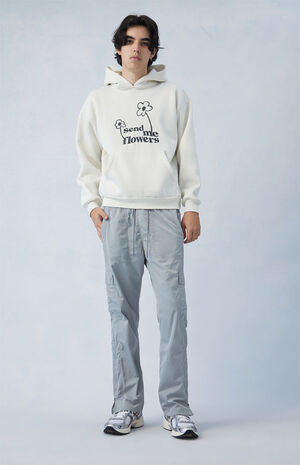 Gray Nylon Straight Cargo Pants image number 5