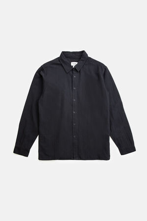 Black Classic Linen Long Sleeve Shirt image number 1