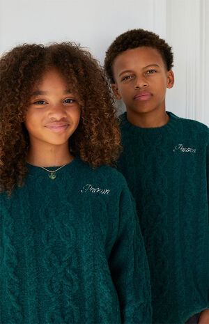 Green Cable Knit Sweater image number 1