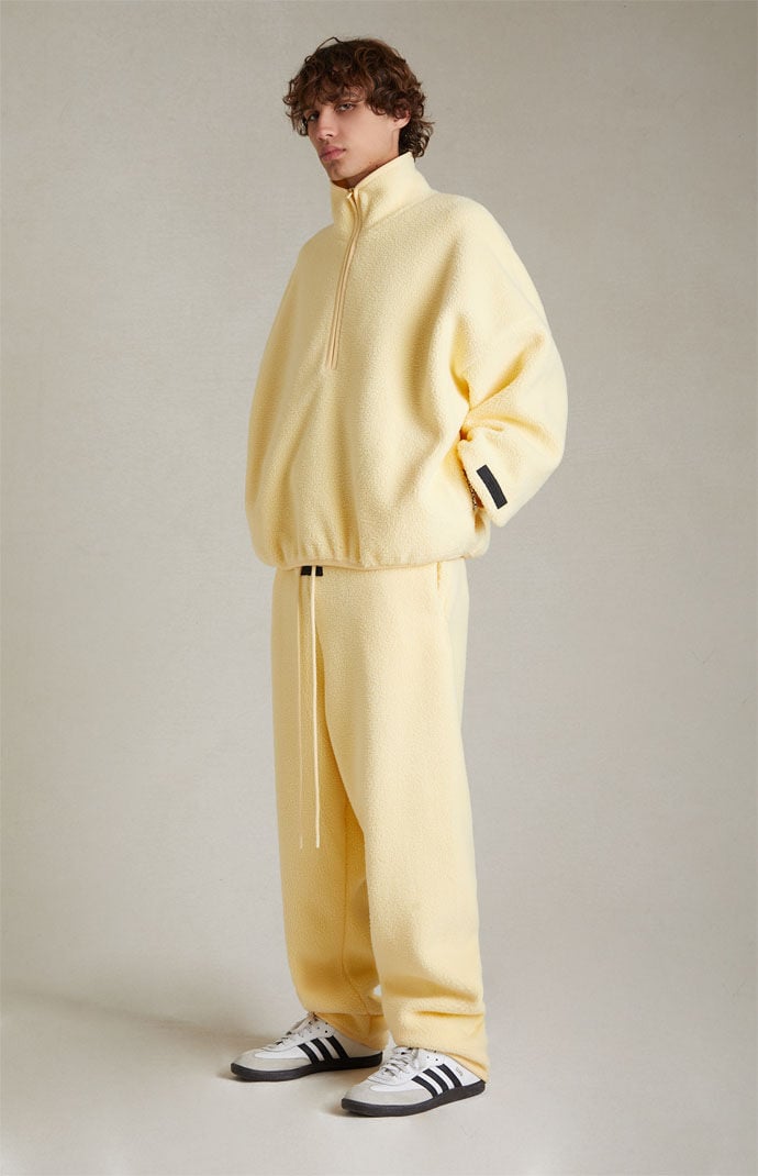 Fear of God Essentials Garden Yellow Polar Fleece Sweatpants PacSun