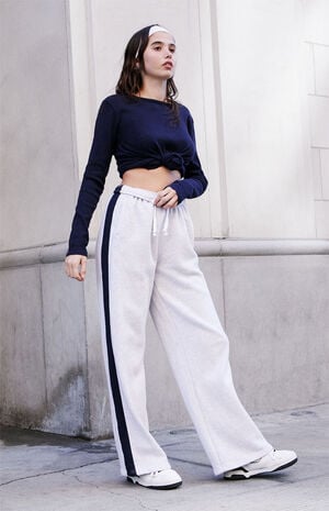 Heather Grey Side Stripe Anastasia Sweatpants
