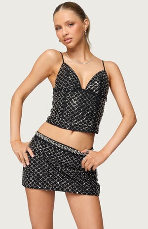 Jenny Beaded Mesh Boned Top image number 1