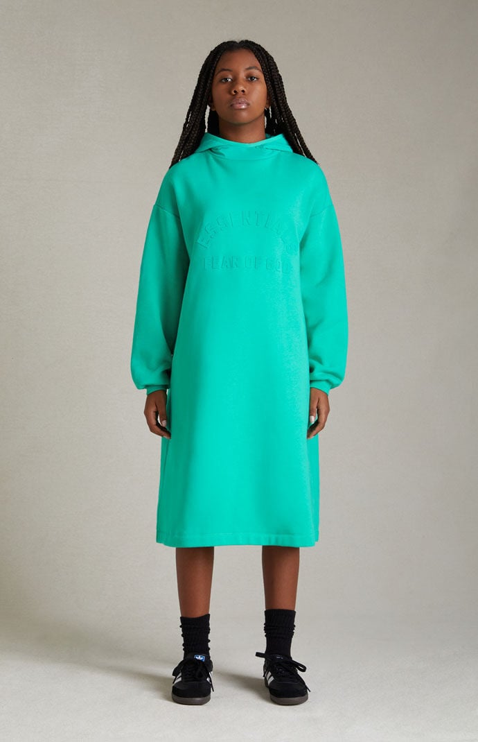 Green sales hooded dress