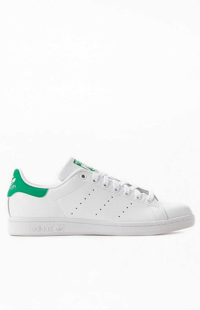 adidas White \u0026 Green Stan Smith Shoes 