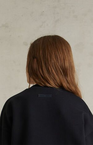 Kids Jet Black '90s Fit Fleece Crew Neck Sweatshirt image number 5