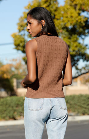 Brown Marlena Sweater Vest image number 3