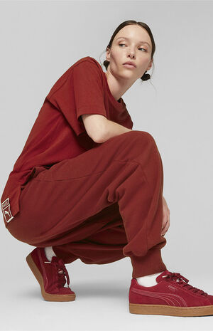 x Vogue Red Relaxed Sweatpants image number 1