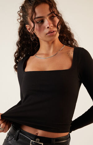 Square Neck Long Sleeve Top image number 2