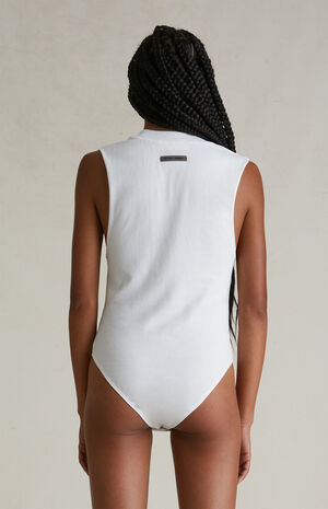 Women's Cloud White Tri-Blend Bodysuit image number 4