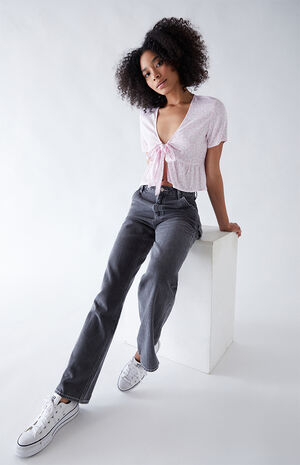 Tie Front Woven Top Tie Front Woven Top image number null