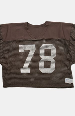 90s 78 Mesh Russell V-neck Cropped Graphic Top image number 3