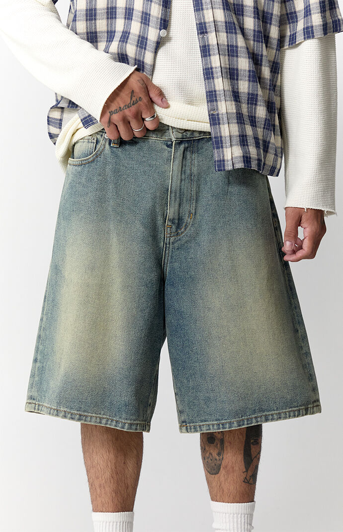 Pacsun Parker Baggy Jean Shorts Medium Blue