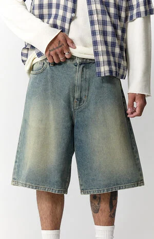 Parker Baggy Jean Shorts Medium Blue image number 5