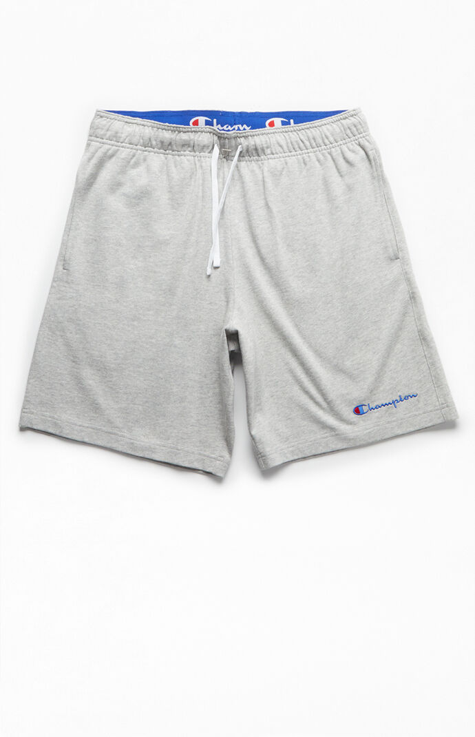 champion small script jersey active shorts