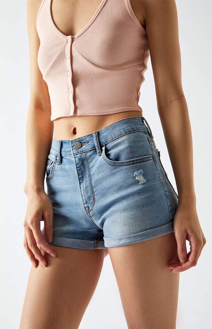 Rebecca Blue Denim Shortie Shorts