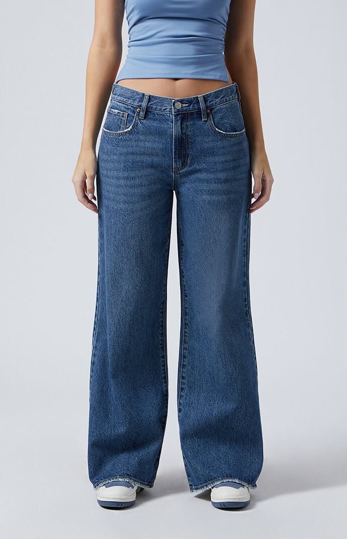 Image: Lena Dark Indigo Low Rise Super Baggy Jeans
