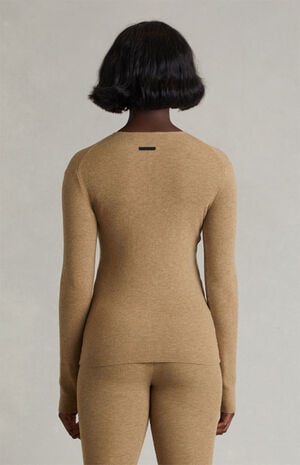 Women's Dune Signature Ribbed Knit Long Sleeve Zip Up Top image number 4