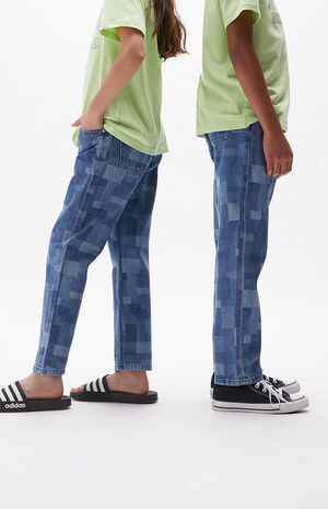 Patchwork Straight Leg Jeans image number 3