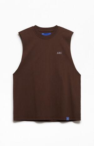 Brown Standard Cut Off Muscle T-Shirt image number 1