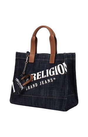 Medium Logo Dark Denim Tote Bag image number 3