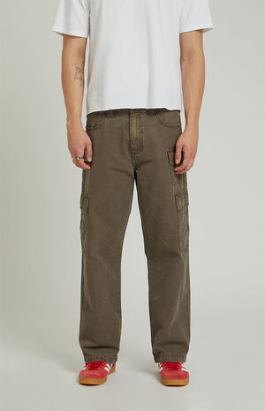 Brown Baggy Cargo Jeans image number 3
