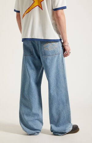 Blake Extreme Baggy Jeans Embroidered Medium Blue image number 4
