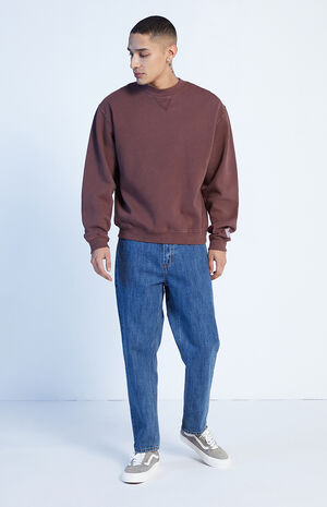 Burgundy Vintage Wash Crew Neck Sweatshirt image number 4