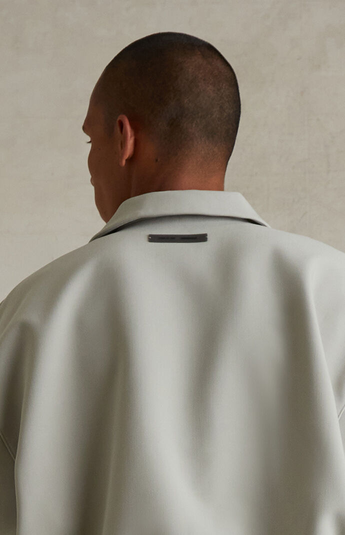 Fear of God ESSENTIALS Abbey Stone Bonded Canvas Zip Up Jacket